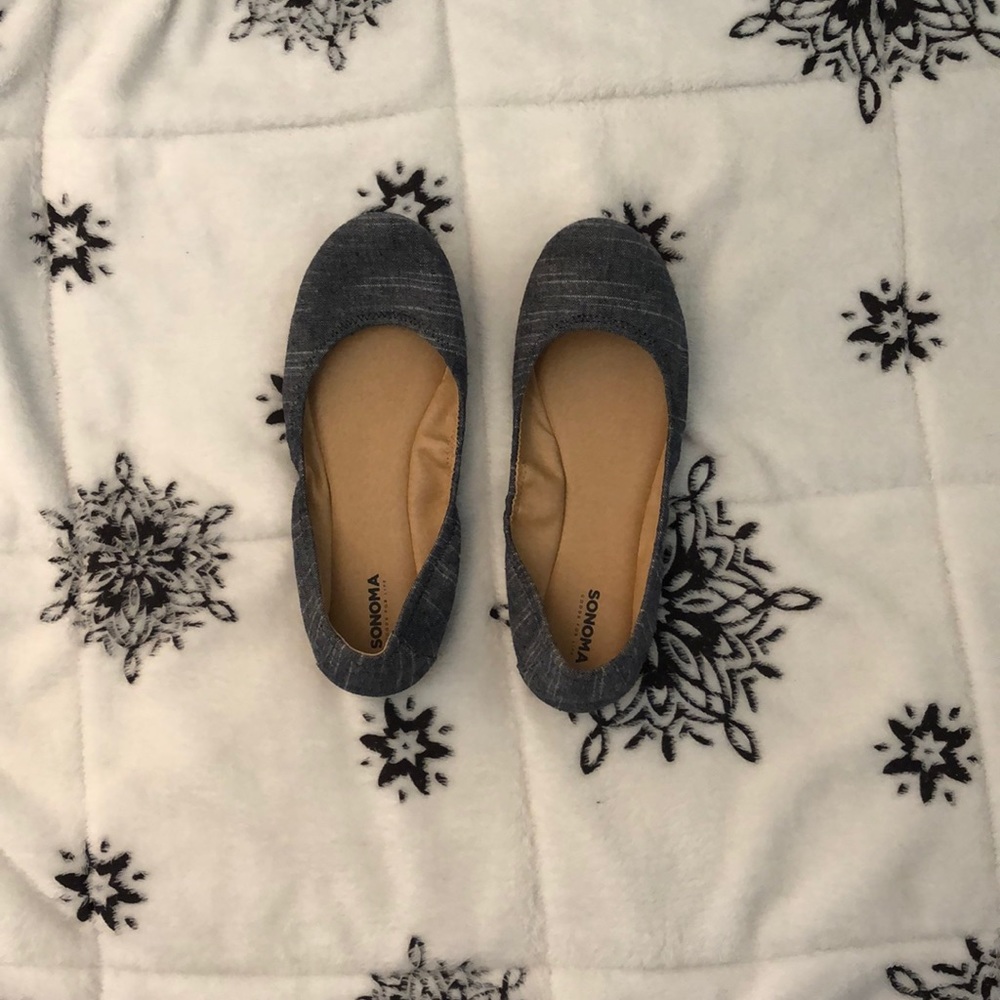 Chambray Ballet Flats
